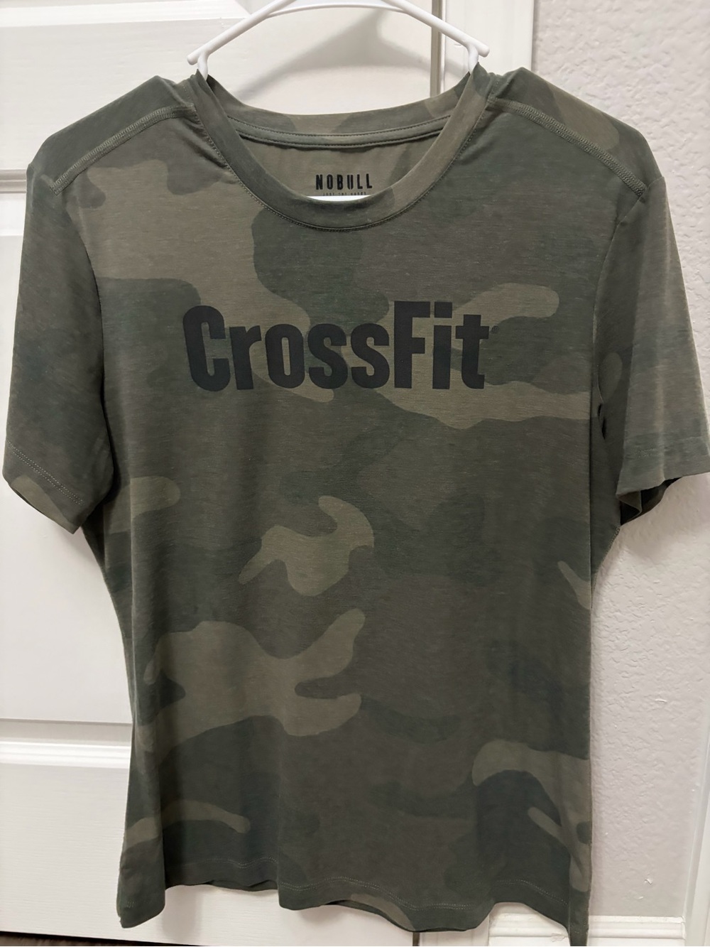 NOBULL women’s Camo CrossFit Short Sleeve Tee - Olive Green